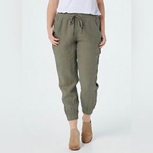 Anthro CLOTH & STONE Twill Pocket Joggers Pants Olive Army Fatigue Green Light